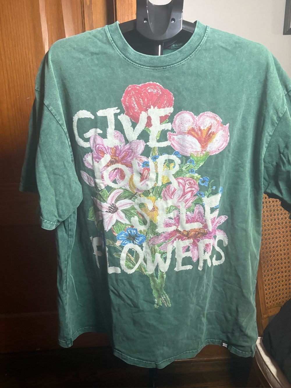 Made Mobb Kansas City Give Yourself Flowers Graphic T-Shirt XXL Green Streetwear